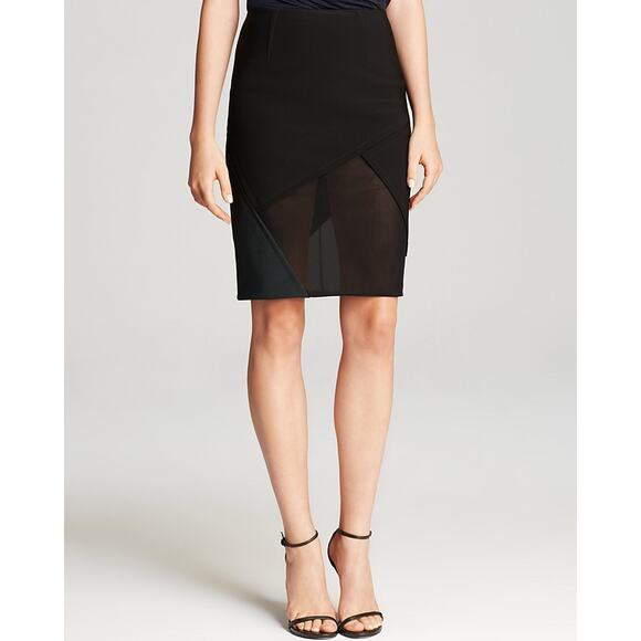 Yigal Azrouel Dresses & Skirts - NWT Yigal Azrouel Black Mesh Stretch Pencil Skirt // 4